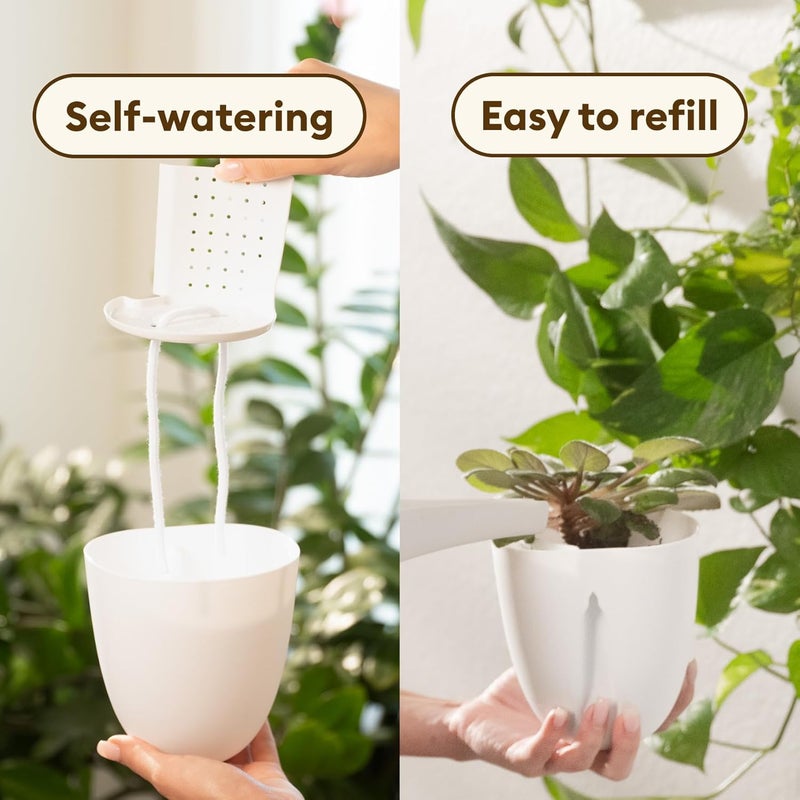 Make Good Store PlantPod Classic - Self-Watering Wall Planters (9, White) - Easy to Water and Install - Lightweight - Design Your Own Vertical Garden - Wall Planters for Indoor Plants - Image 5